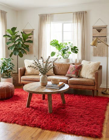 4' 8 x 6' 7 Hand Knotted Moroccan Wool Rug