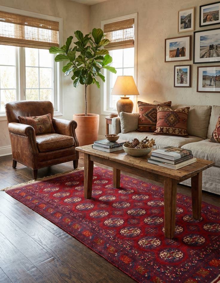 Detail image of 3' 4 x 5' 10  Hand Knotted Afghan Akhche Wool Rug