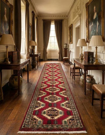 3' 4 x 12' 7 Hand Knotted Mehraban Persian Wool Runner Rug