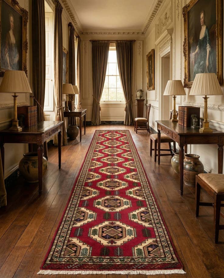 Detail image of 3' 4 x 12' 7 Hand Knotted Mehraban Persian Wool Runner Rug