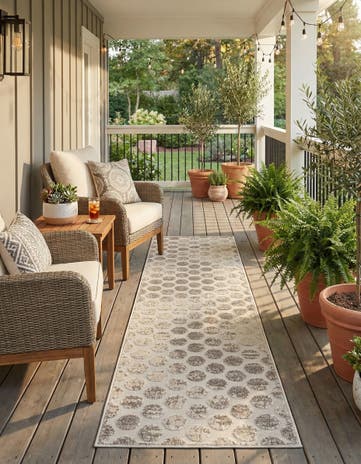 2' 7 x 10' Easy-Clean Sabrina Soto Indoor / Outdoor Runner Rug