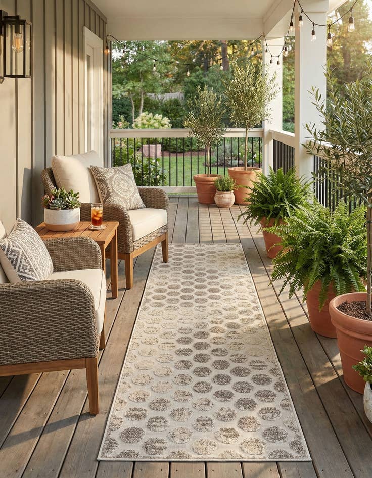 Detail image of 2' 7 x 10' Easy-Clean Sabrina Soto Indoor / Outdoor Runner Rug