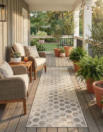 2' 7 x 10' Easy-Clean Sabrina Soto Indoor / Outdoor Runner Rug