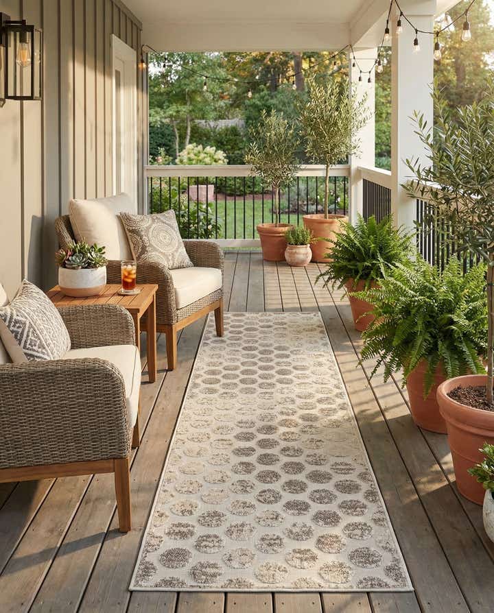 2' 7 x 10' Easy-Clean Sabrina Soto Indoor / Outdoor Runner Rug