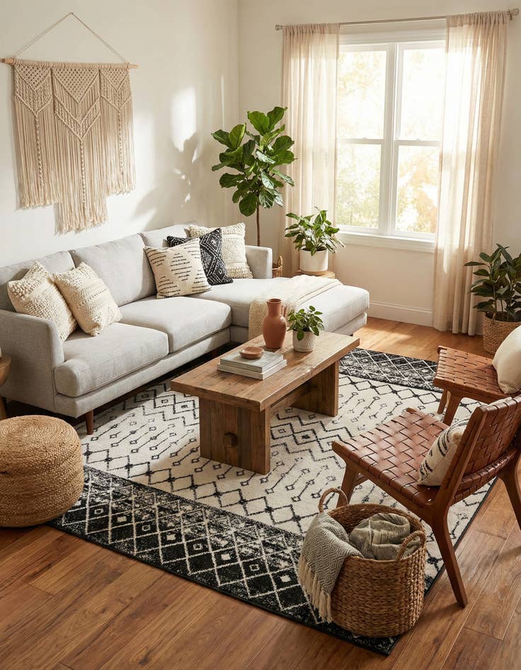 Detail image of  10' x 10' Moroccan Trellis Square Rug