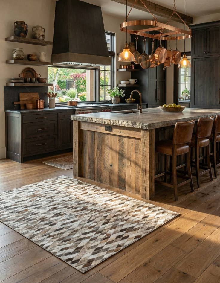 Detail image of  8' x 9' 10 Cowhide Leather Rug