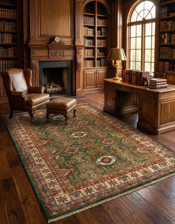 Detail image of 6' 9 x 9' 10 Kazak Wool Rug