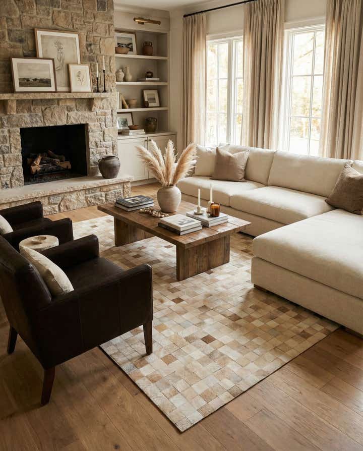 6' 8 x 9' 9 Cowhide Stocks Rug