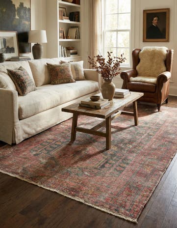 4' 6 x 7' 3 Hand Knotted Ultra Vintage Persian Wool Rug