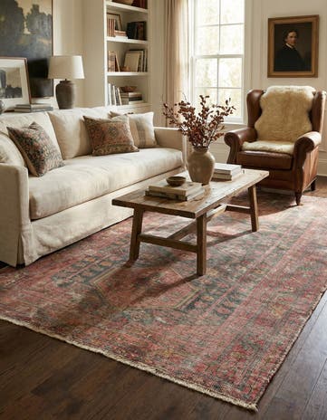 4' 6 x 7' 3 Hand Knotted Ultra Vintage Persian Wool Rug