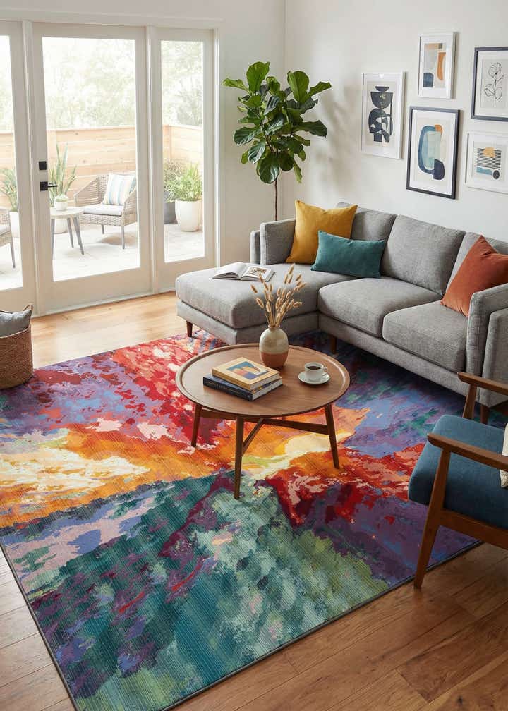 9' x 12' Easy-Clean Modern Indoor / Outdoor Rug