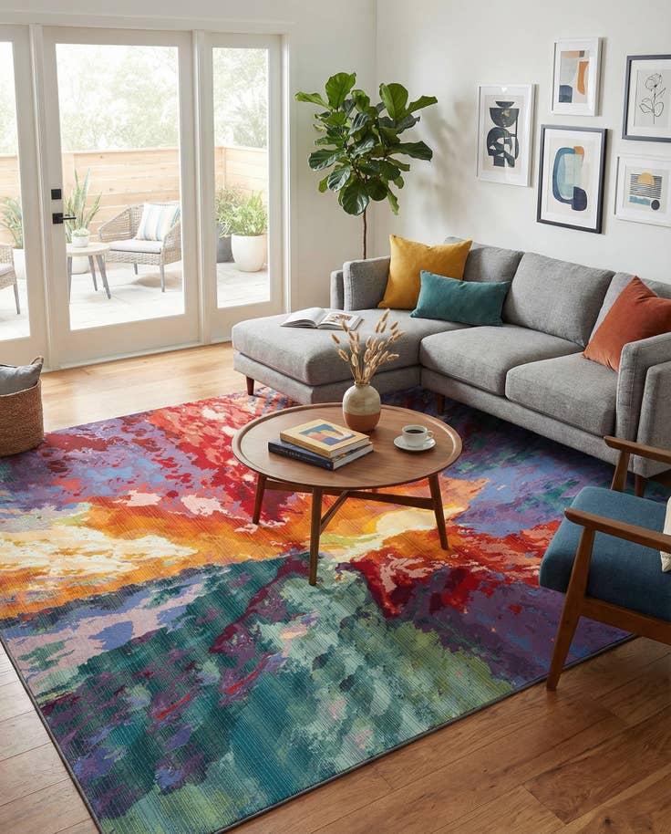 Detail image of 9' x 12' Easy-Clean Modern Indoor / Outdoor Rug
