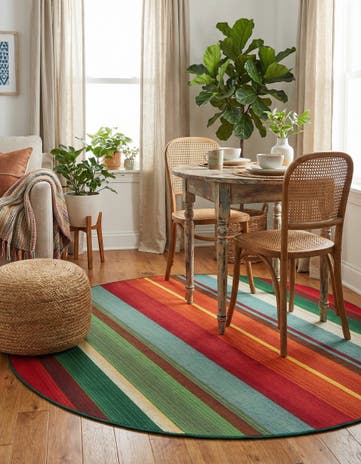 6' x 6' Easy-Clean Modern Indoor / Outdoor Round Rug