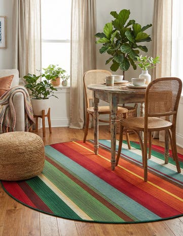6' x 6' Easy-Clean Modern Indoor / Outdoor Round Rug