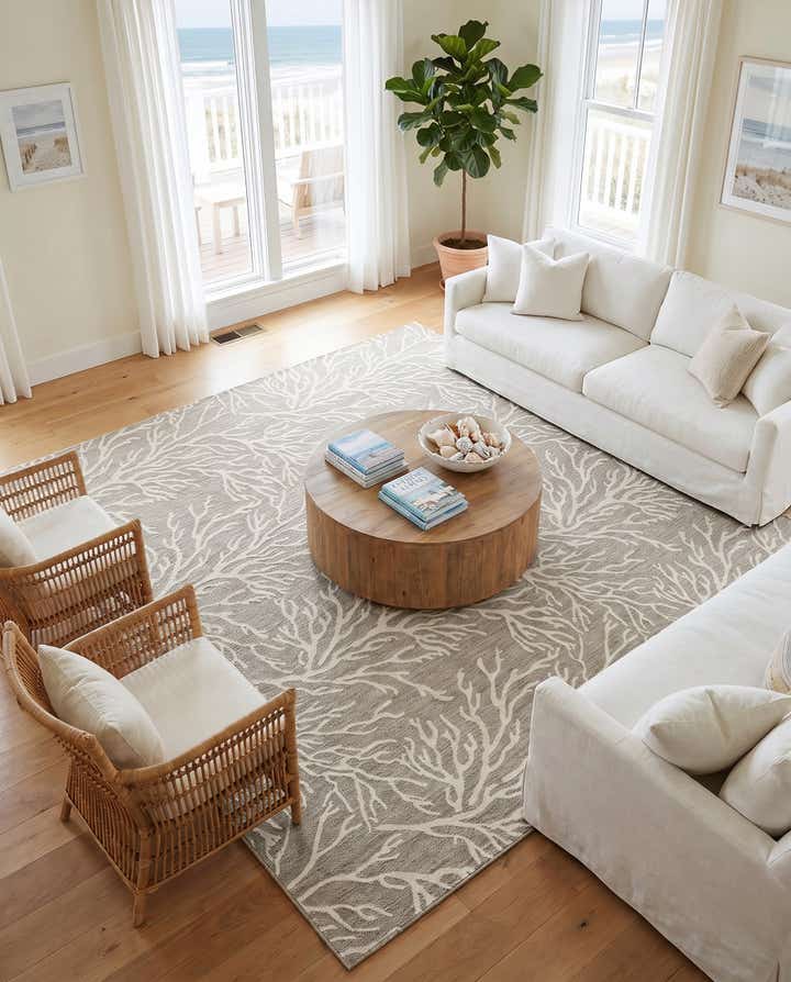 13' x 13' Easy-Clean Coastal Indoor / Outdoor Square Rug