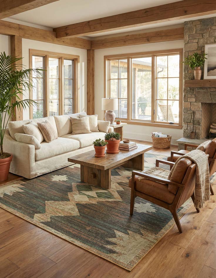 Detail image of  9' x 12'  Washable Baja Indoor / Outdoor Rug