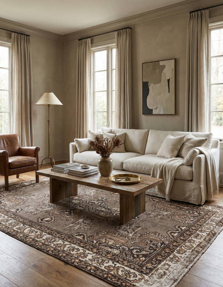 Detail image of  6' 5 x 9' 8  Hand Knotted Ultra Vintage Persian Wool Rug