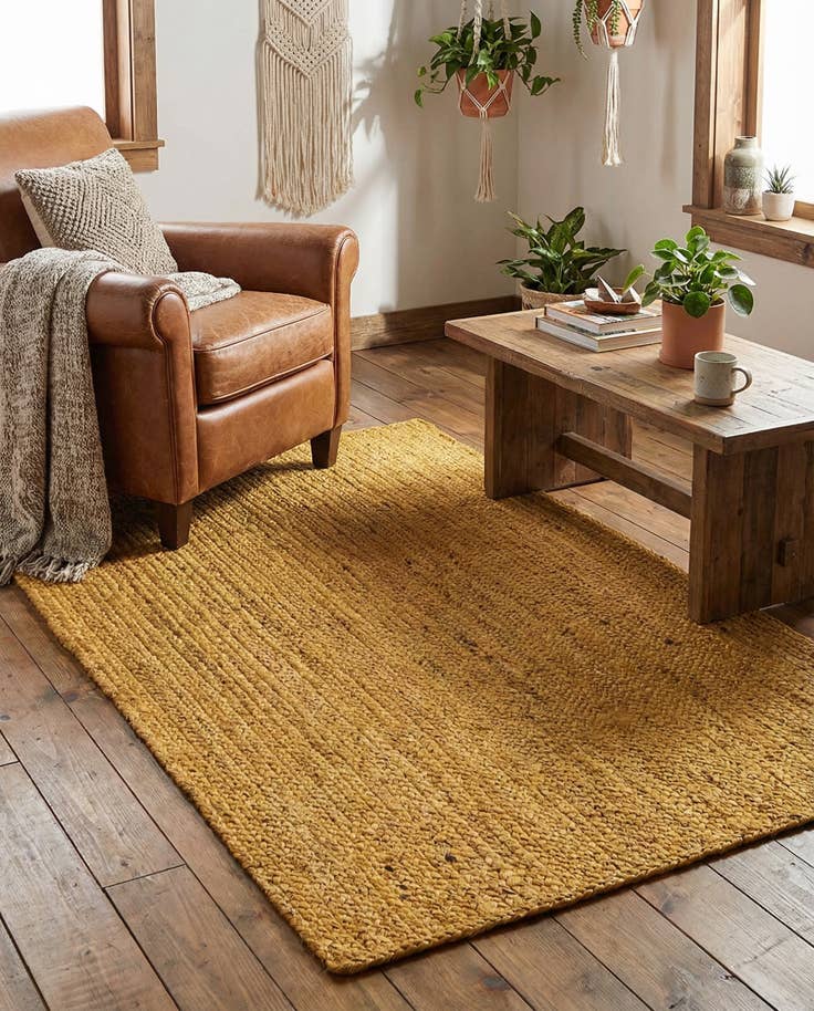 Detail image of 3' 3 x 5' 1 Handmade Braided Jute Rug