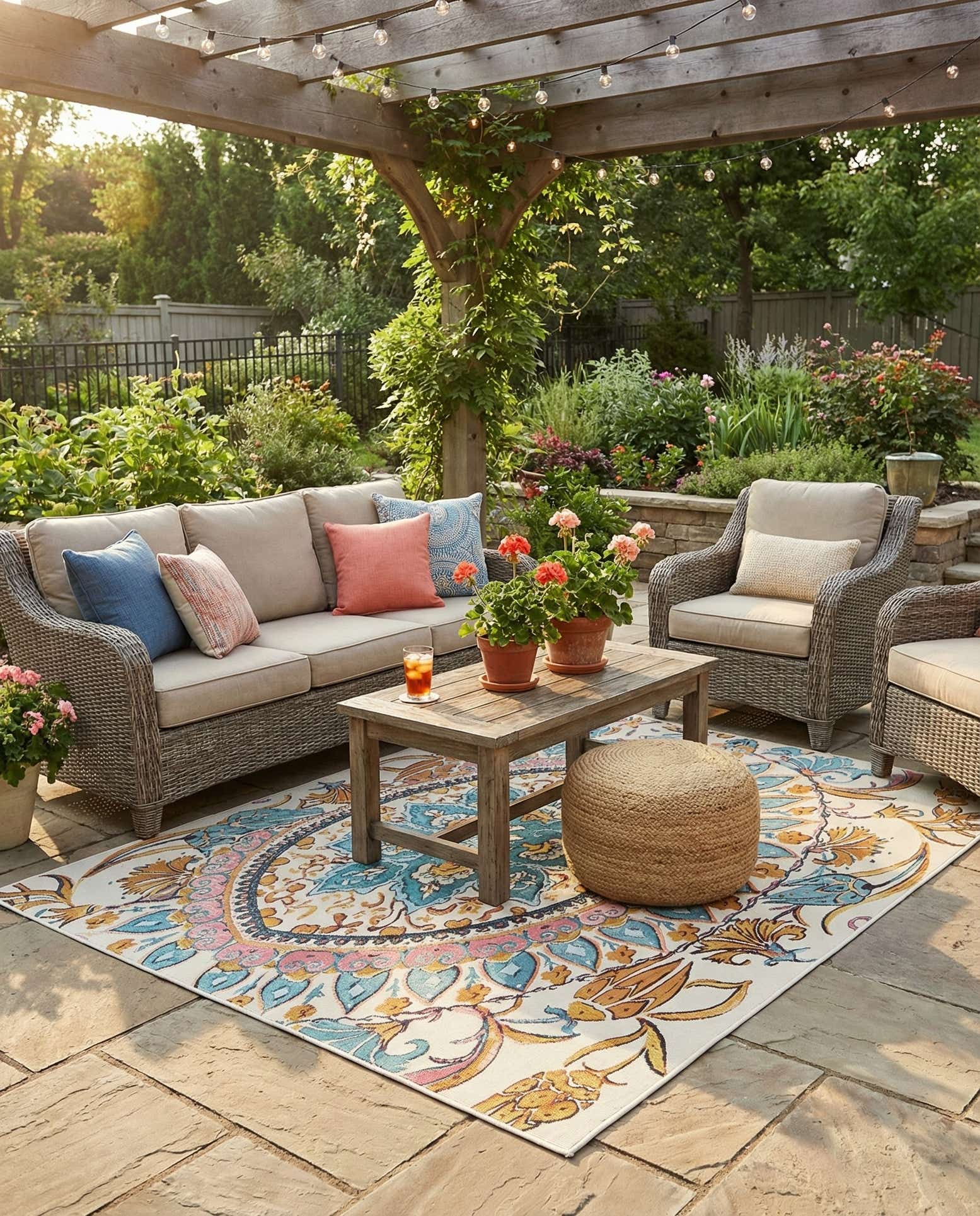 4' x 6' Easy-Clean Traditional Indoor / Outdoor Rug