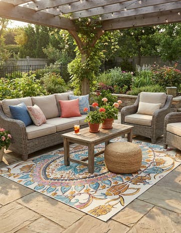 4' x 6' Easy-Clean Traditional Indoor / Outdoor Rug