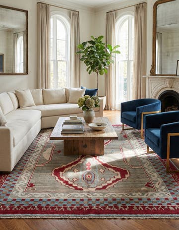 10' x 14' Hand Knotted Oushak Wool Rug