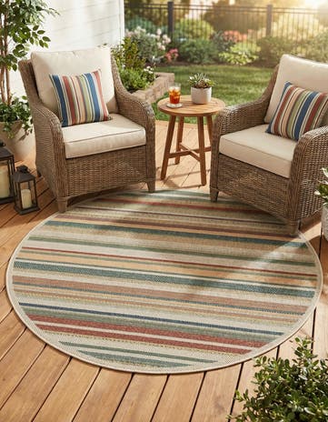 Easy-Clean Baja Indoor / Outdoor Round Rug