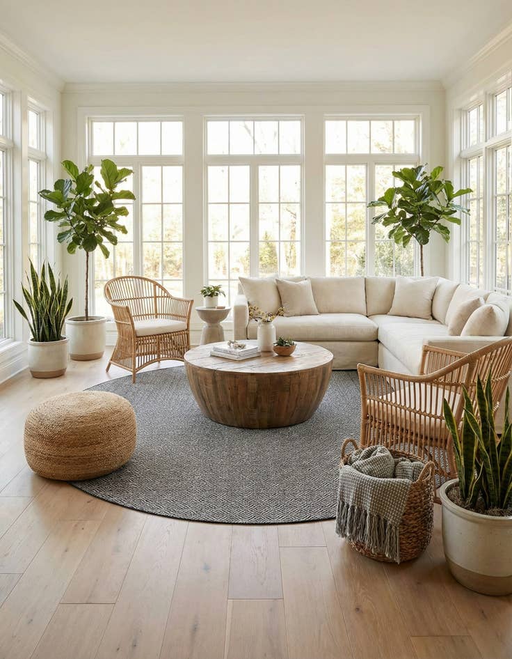 Detail image of 13' x 13' Easy-Clean Trellis Indoor / Outdoor Round Rug