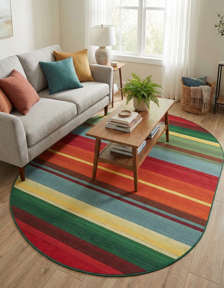 5' 3 x 8' Easy-Clean Modern Indoor / Outdoor...