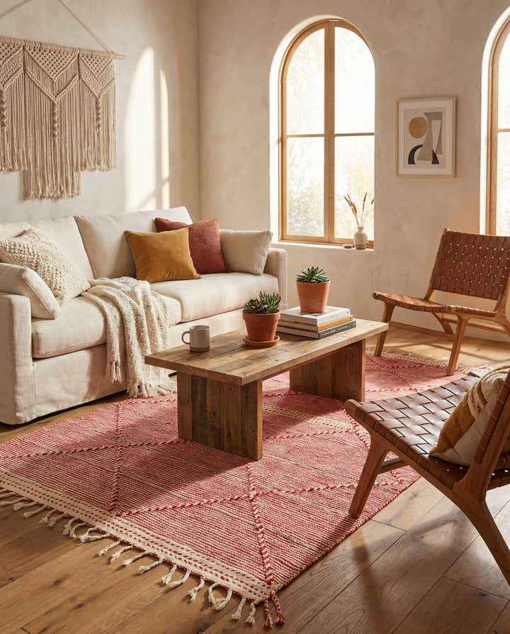5' 2 x 8' 8 Hand Knotted Moroccan Wool Rug