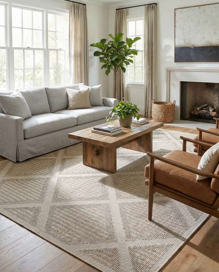 10' x 14' 1 Easy-Clean Lattice Indoor / Outdoor Rug