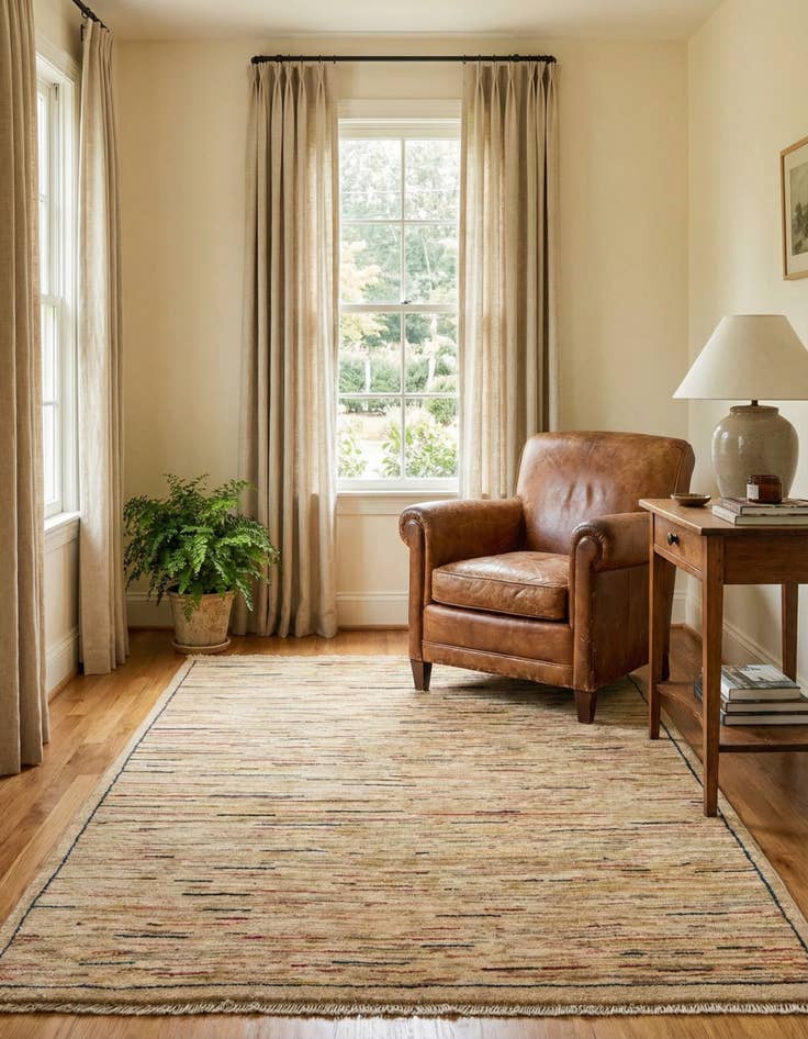 Detail image of 3' x 4' 7  Hand Knotted Modern Ziegler Rug