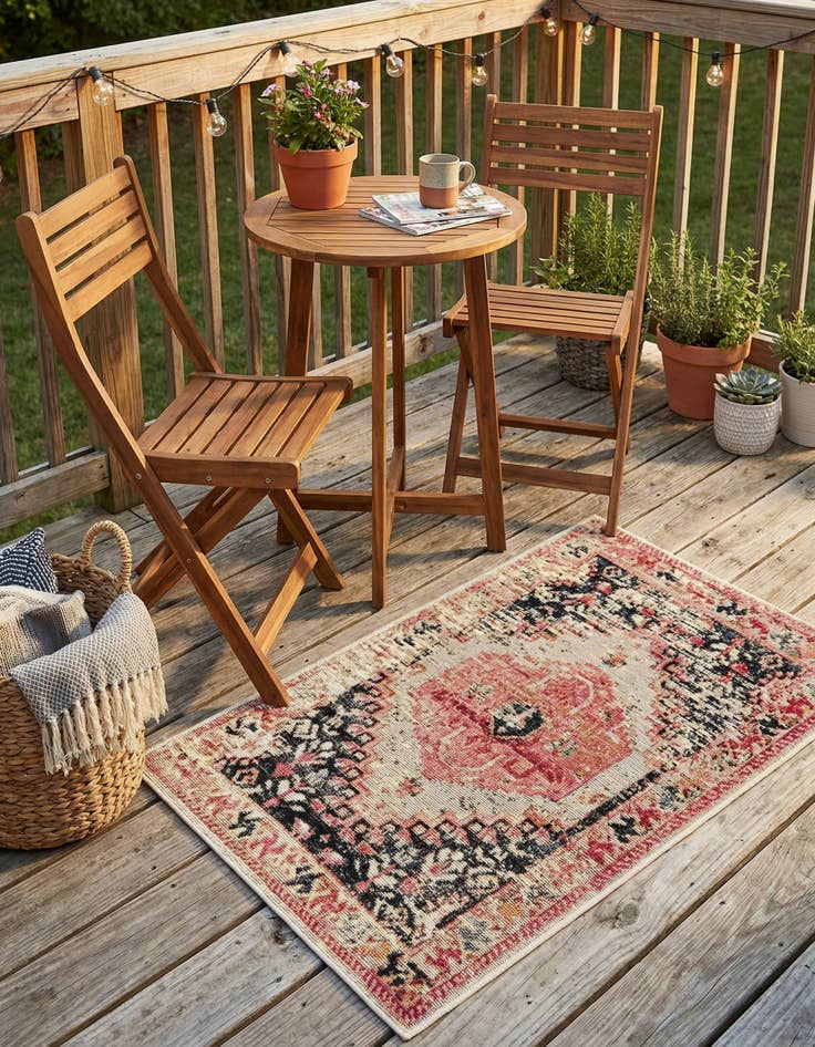 Detail image of 2' x 3' Easy-Clean Traditional Indoor / Outdoor Rug