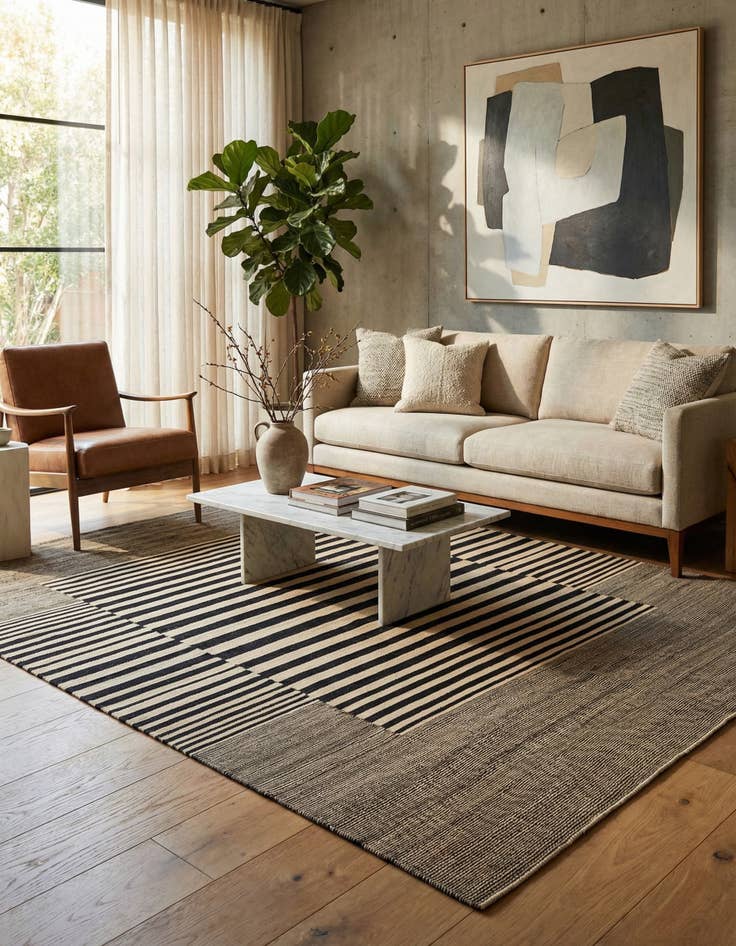 Detail image of 5' 10 x 7' 4  Hand Woven Kilim Modern Wool Rug