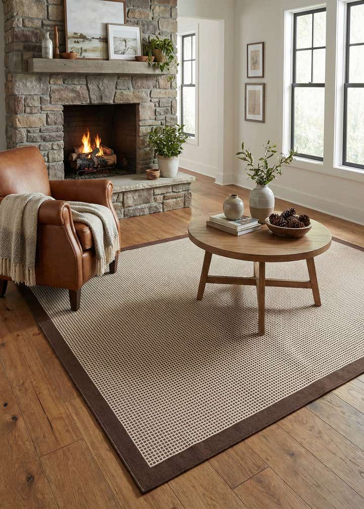 9' x 12' Easy-Clean Border Indoor / Outdoor Rug