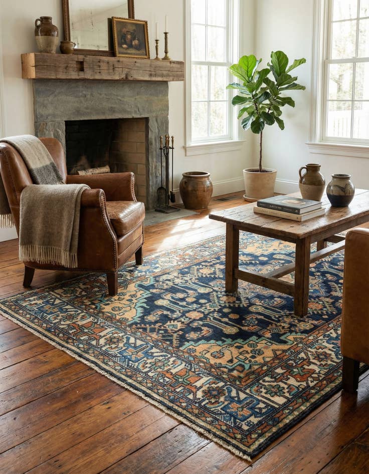 Detail image of 4' 1 x 6' 2 Hamedan Rug