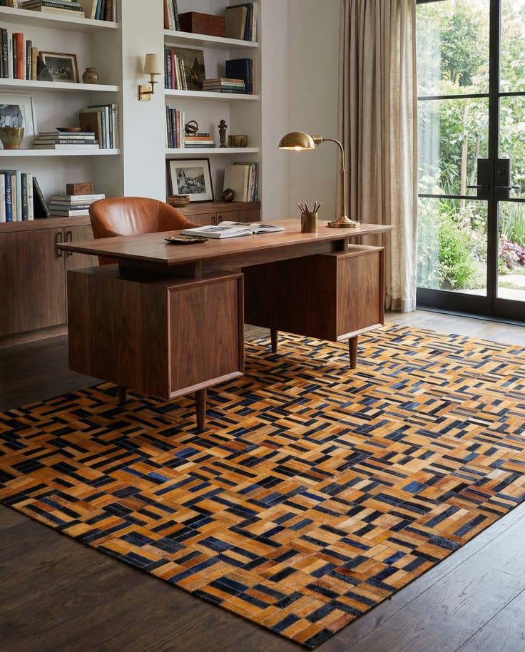 Detail image of 5' x 7' 11 Cowhide - Patchwork Rug