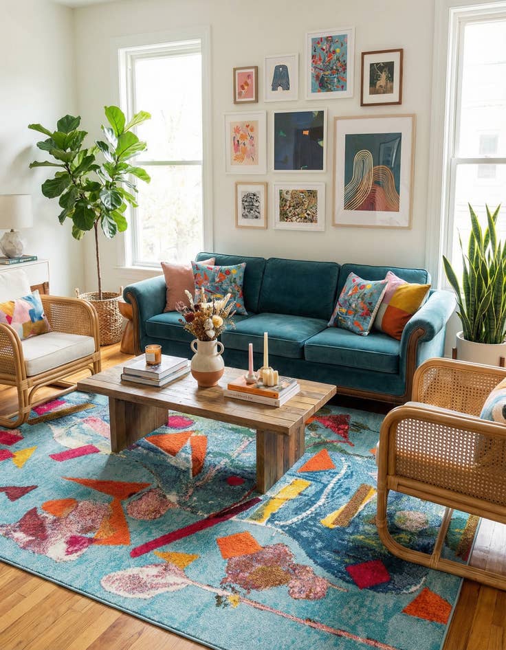 Detail image of 9' x 12'  Washable Vivid Rug