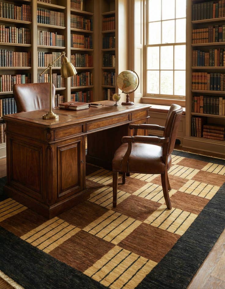 Detail image of 5' 4 x 7' 7  Hand Knotted Modern Ziegler Rug