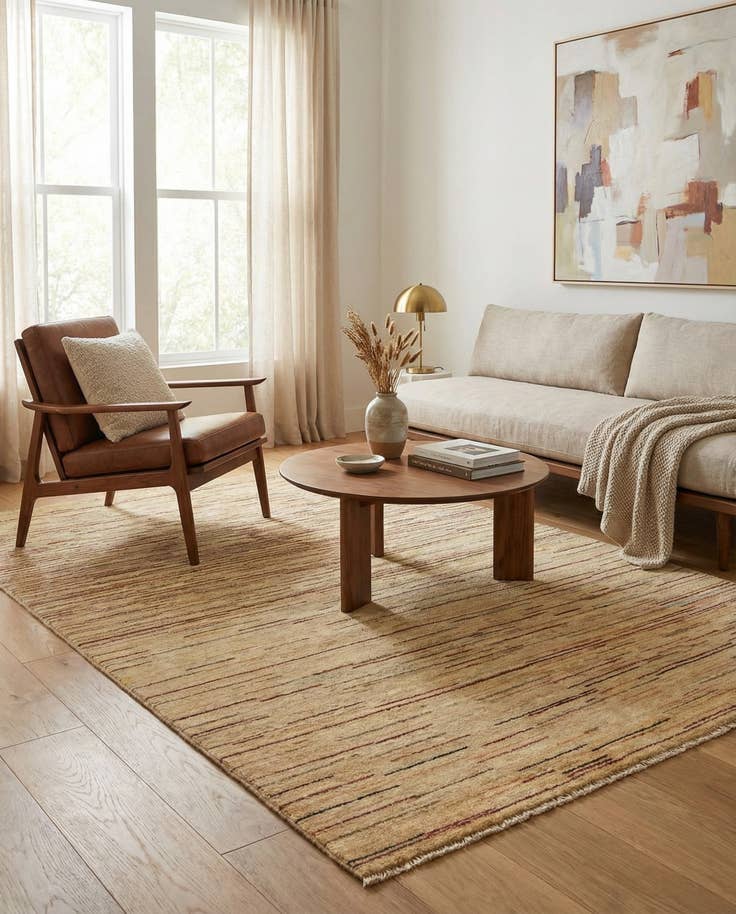 Detail image of 4' x 5' 10 Hand Knotted Modern Ziegler Rug