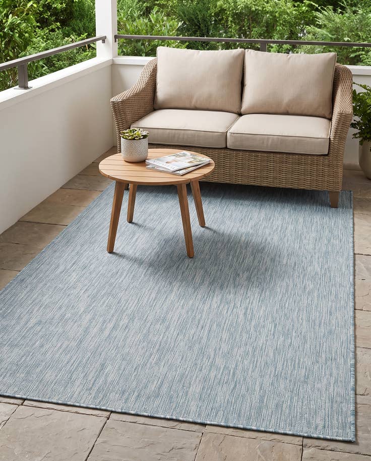 Detail image of 5' 3 x 8' Easy-Clean Solid Indoor / Outdoor Rug