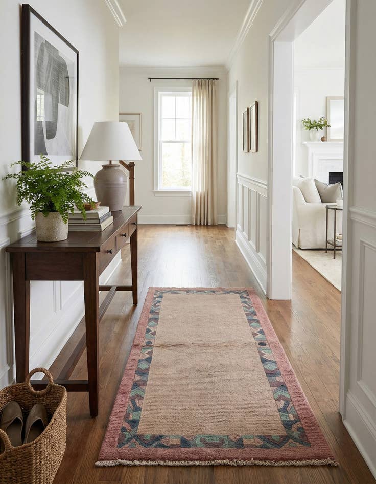 Detail image of  2' 4 x 4' 6  Hand Knotted Nepal Wool Runner Rug