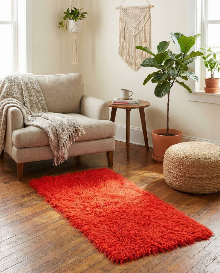 Detail image of 1' 10 x 4' 6 Hand Knotted Moroccan Wool Runner Rug