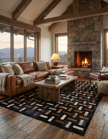5' 3 x 8' 1 Cowhide - Patchwork Rug