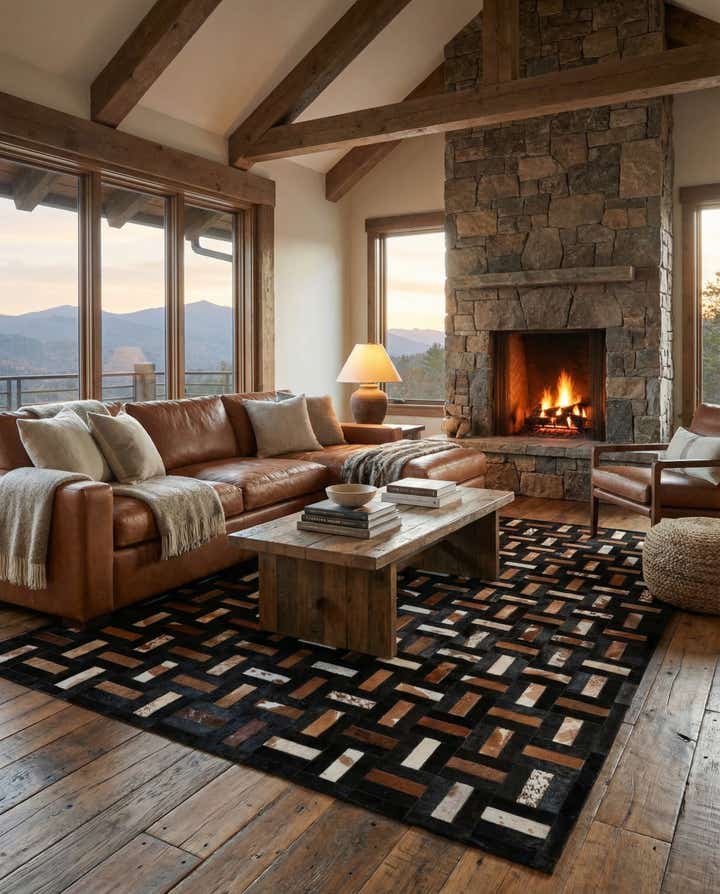 5' 3 x 8' 1 Cowhide - Patchwork Rug