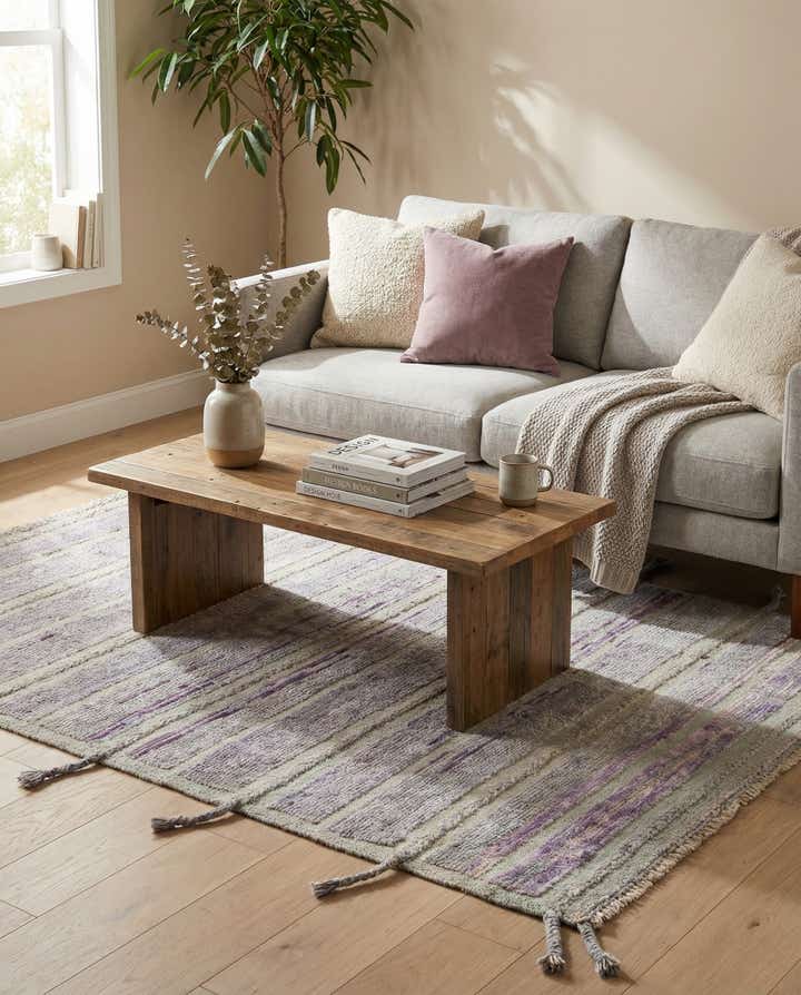 4' 3 x 6' 2 Hand Knotted Moroccan Wool Rug