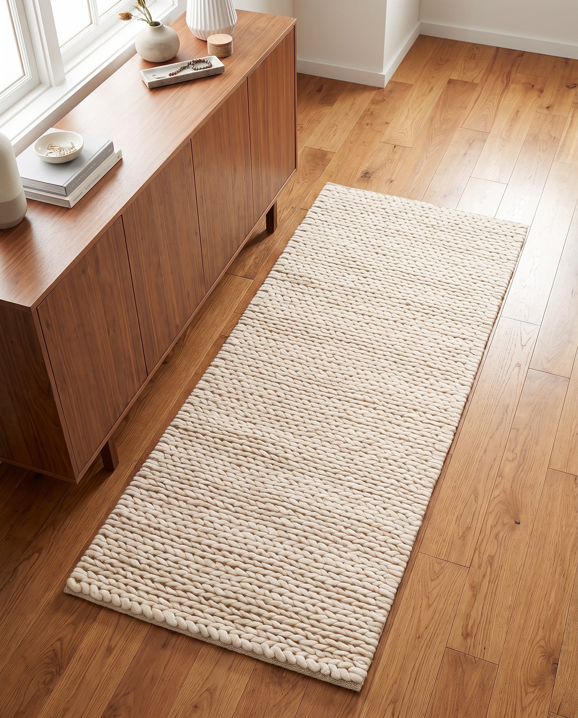 2' x 5' 1 Hand Woven Lana New Zealand Wool Runner Rug