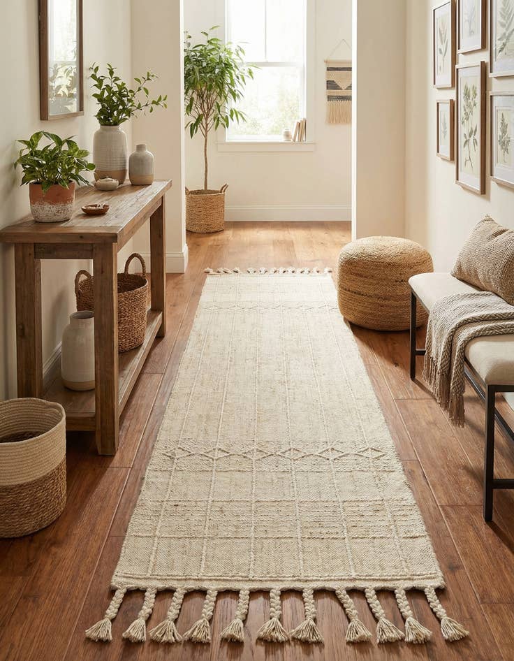 Detail image of 2' 2 x 8' 2 Easy-Clean Eco Bohemian Indoor / Outdoor Runner Rug
