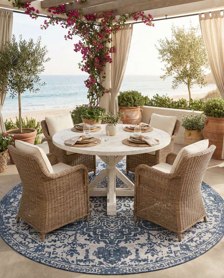 10' 8 x 10' 8 Easy-Clean Jill Zarin Dubai Indoor / Outdoor Round Rug