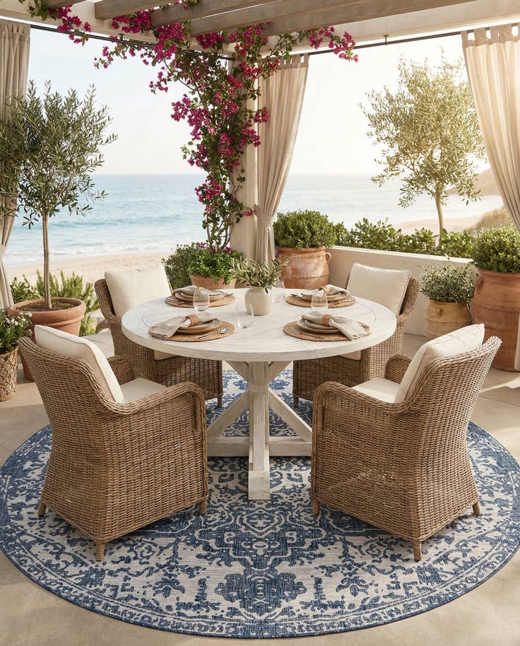 Detail image of 10' 8 x 10' 8 Easy-Clean Jill Zarin Dubai Indoor / Outdoor Round Rug