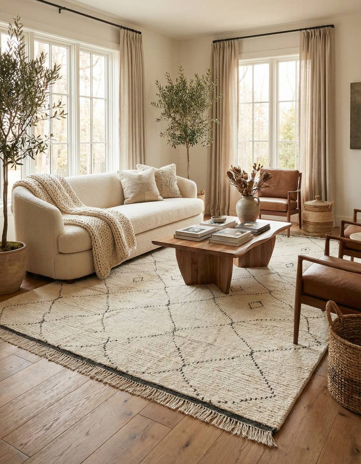 Detail image of 8' 1 x 10' 6  Hand Knotted Moroccan Wool Rug